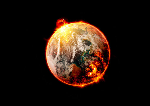 global warming over color, isolated image - Elements of this image furnished by NASA