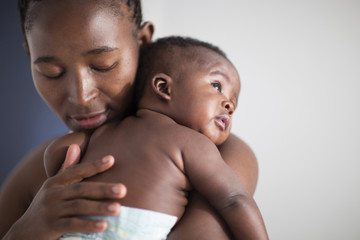 Mother holding baby
