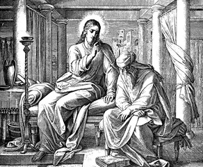 Jesus Teaches Nicodemus 1) Sacred-biblical history of the old and New Testament. two Hundred and forty images Ed. 3. St. Petersburg, 2) 1873. 3) Russia 4) Julius Schnorr von Carolsfeld