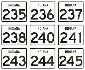 Collection of Indiana Route shields used in the United States