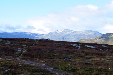 Rough mountains  in norway during autumn