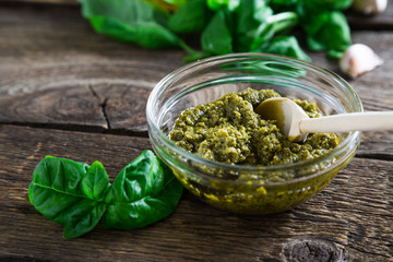Fresh Pesto and ingredients