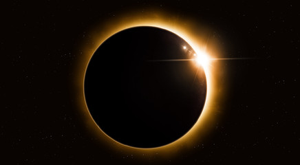 Space Solar Eclipse - obrazy, fototapety, plakaty