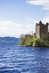 Fototapeta na wymiar Grand Tower of Urquhart Castle in Loch Ness in Scotland