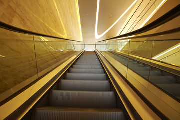 office building  interior escalators and stairs