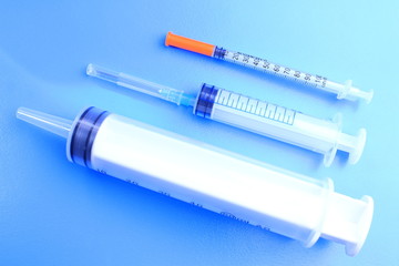 Different types of syringes 