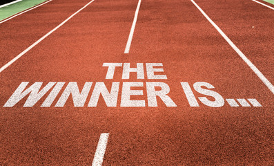The Winner Is... written on running track