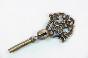 Detail of an old broken decorative key