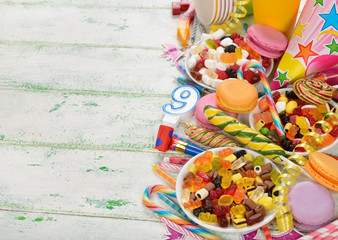 Fototapeta na wymiar Colorful accessories for children's parties