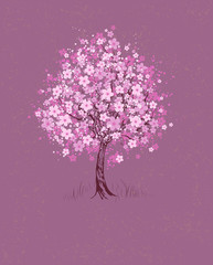 Cherry on Pink Background