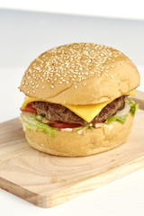 Delicious burger with beef