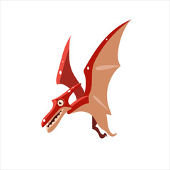 Pterodactyl Mid-air Flat Vector © topvectors