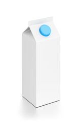 Milk or juice package isolated on white background.