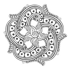 Mandala for coloring book pages. Vector ornament pattern tattoo design