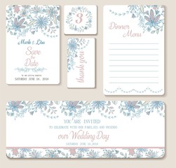 Set of wedding cards