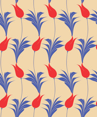 Turkish tulip seamles pattern
