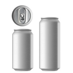 Set of metal aluminum cans 330 and 500 ml. Metal texture. Isolat