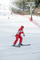 Male skier on mountain