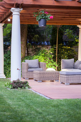 Covered patio with columns