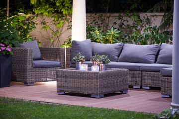 Luxurious rattan garden furnitures