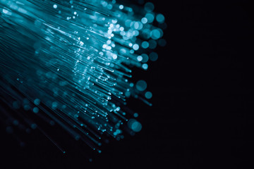 blue light fiber optic, high speed technology of digital telecommunication.