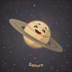 Fototapeta premium Cute planet Saturn