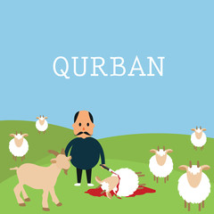qurban sacrifice kill goat lamb in islam idul adha Udhiyyah livestock animal during Eid al-Adha