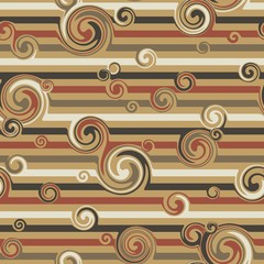 Seamless pattern with stylish spiral curls. Vector texture
