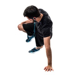 Sportman doing exercises