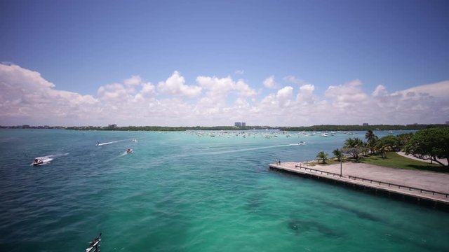 miami gulf pass summer day haulover yacht park panorama 4k time lapse florida usa
