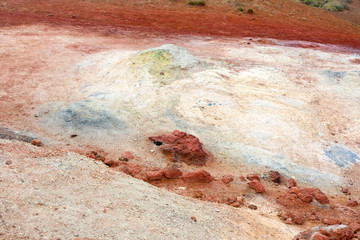 Seltun geothermal area in Reykjanes Peninsula of Southern Iceland. Geothermal alternative energy concept. 