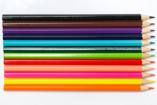 color pencil, colorful kids school artist concept.