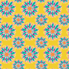 FLOWER YELLOW VIOLET BLUE PATTERN