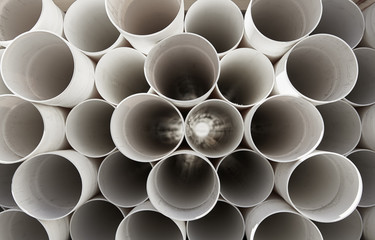 PVC plastic pipe stacked pattern closeups