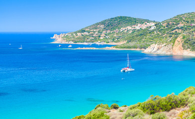 Summer coastal landscape of South Corsica