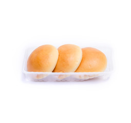 Close up Roll of bun isolated on white background