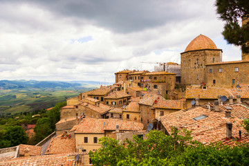 Ancient center of village Volterra in Italy