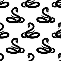 Black snake on a white background.