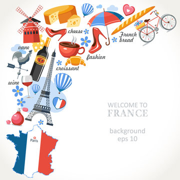 welcome to France romance background set