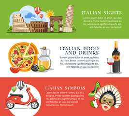 travel banners background Italy illustration