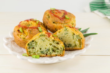 corn bread with spinach