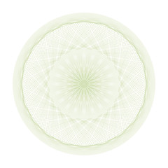 Guilloche pattern rosette for  play money or other security papers