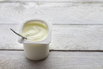 Yogurt and spoon