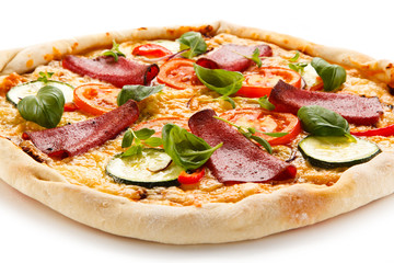 Pizza on white background