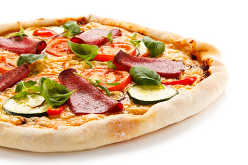 Pizza on white background