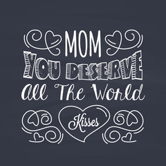 Felicitación del día de la madre en estilo lettering con tiza