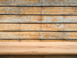 wooden counter top with grunge wood background