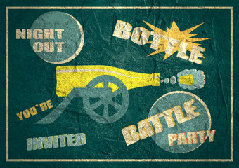 Design for wine event. Bottle battle party