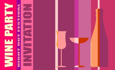 Design for wine event. Wine event party invitation