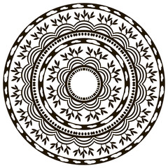 Ethnic round ornament vector image.